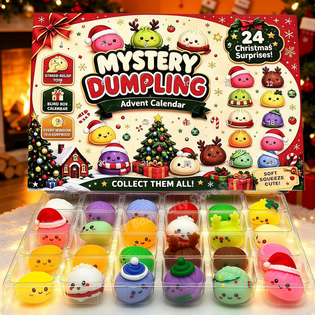 Hot Christmas Squishies Advent Calendar 24 Days Countdown Adviento Navidad Dumpling Squishy Slow Rising Squeeze Home Decor Gift